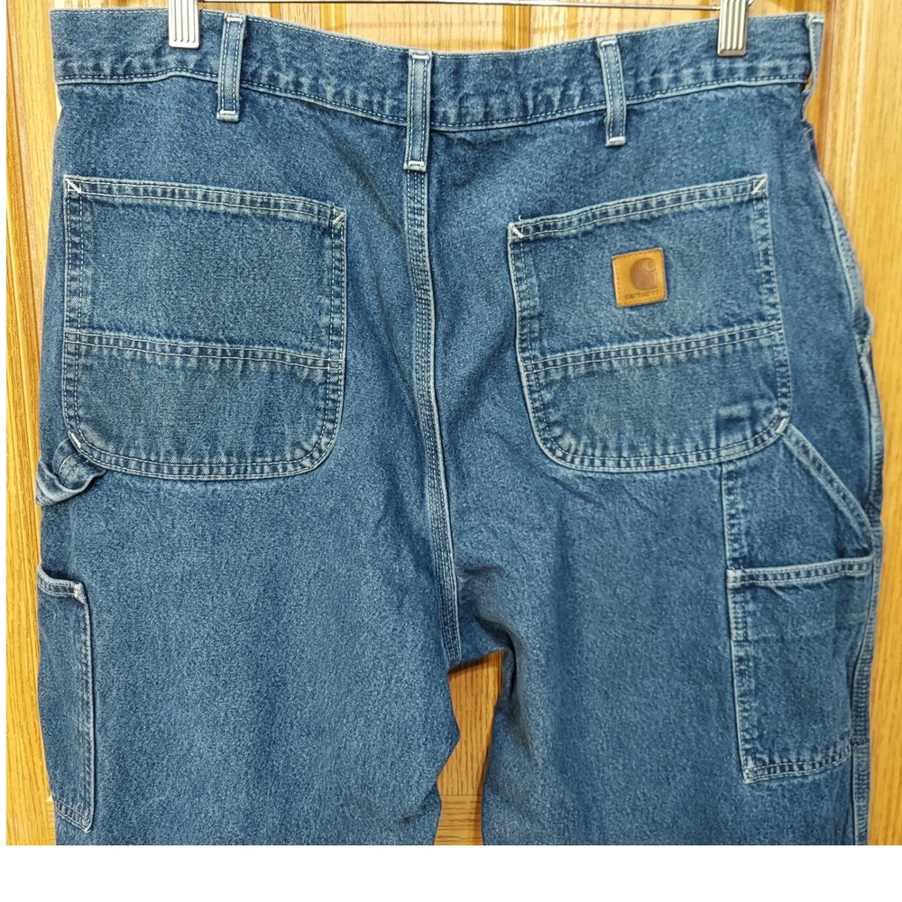 Carhartt B13 DST Mens 38x32 (actual 37x30.5) Loose Fit Carpenter Jeans Denim